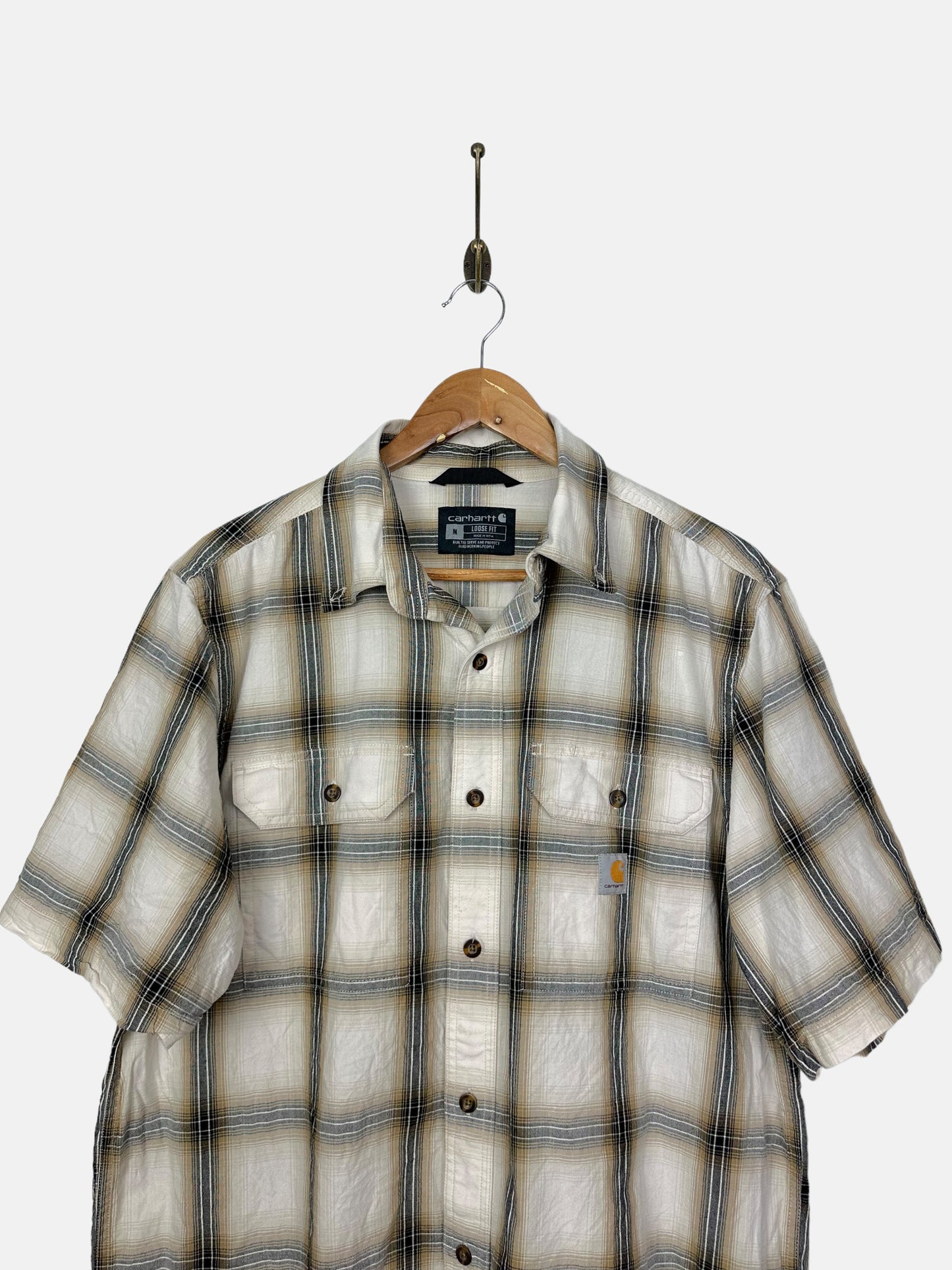 90's Carhartt Short-Sleeve Button-Up Shirt Size M-L