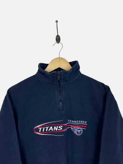 90's Tennessee Titans NFL Embroidered Vintage Quarterzip Sweatshirt Size 6-8