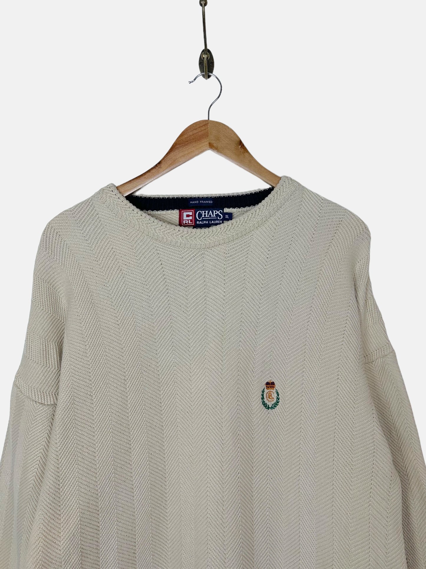 90's Chaps Ralph Lauren Embroidered Vintage Knit Sweatshirt Size XL