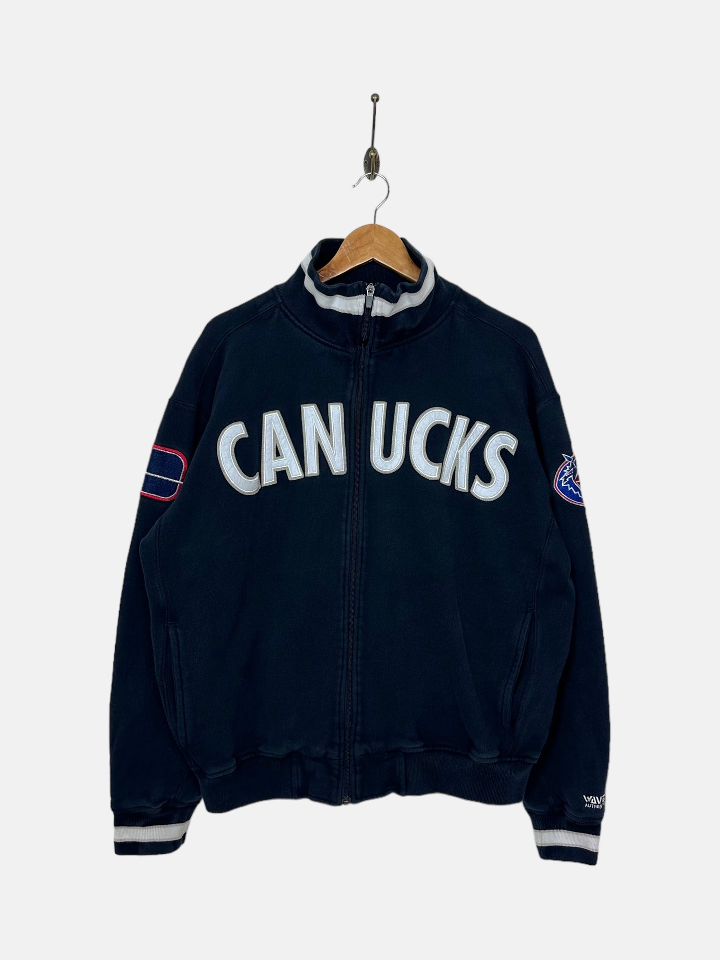 90's Canucks Embroidered Vintage Zip-up Jersey/Jacket Size M-L