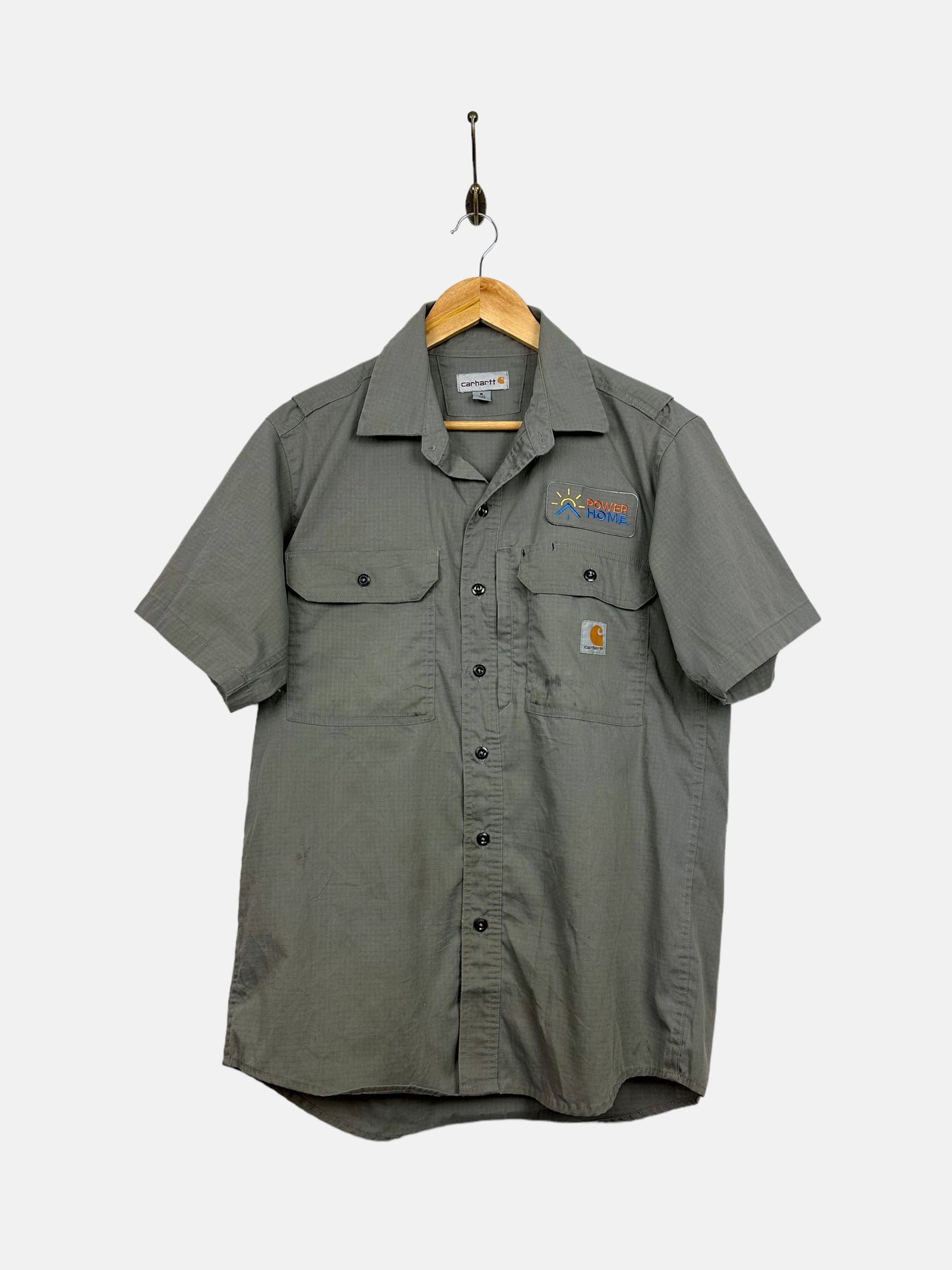 90's Carhartt Button-Up Short-Sleeve Shirt Size M
