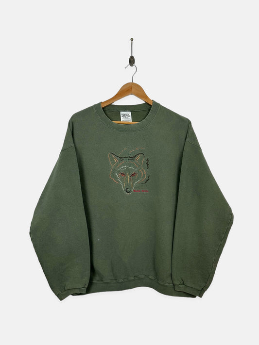 90's Wolf Black Hills Embroidered Vintage Sweatshirt Size M