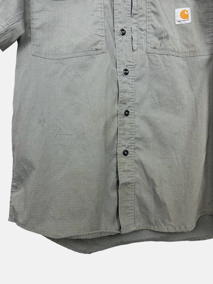 90's Carhartt Button-Up Short-Sleeve Shirt Size M