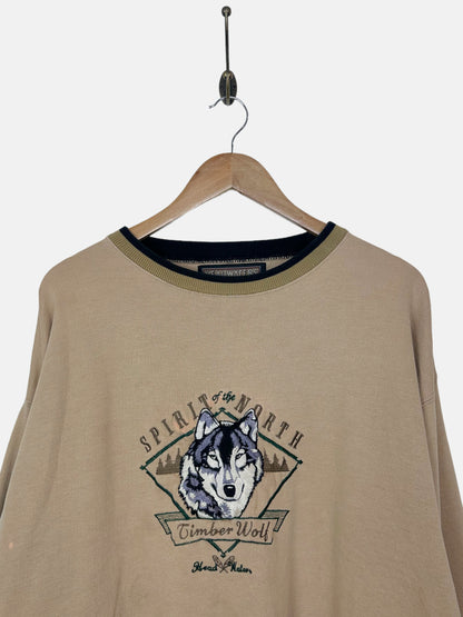 90's Timber Wolf Embroidered Vintage Sweatshirt Size XL