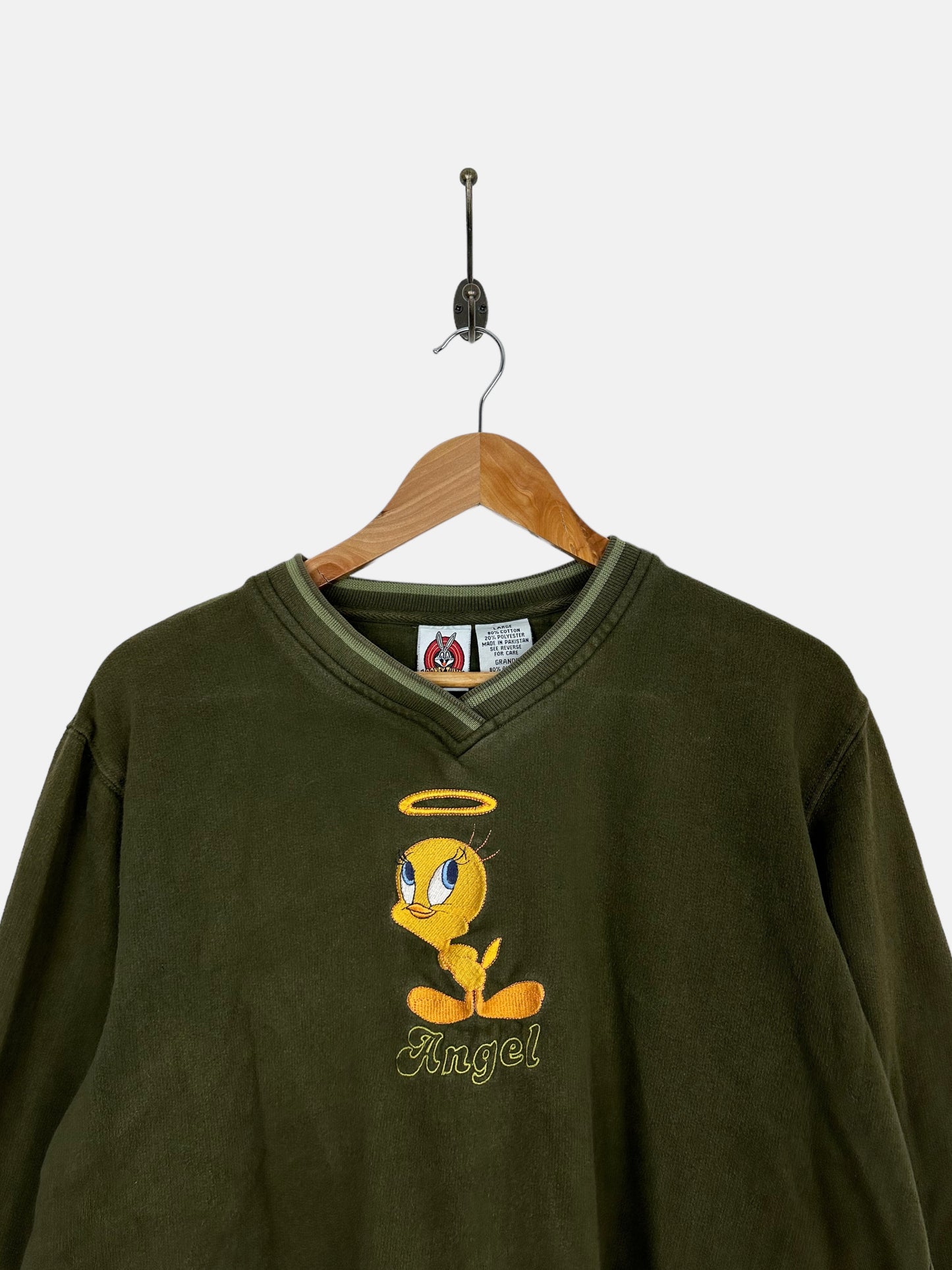 90's Tweety Bird Angel Embroidered Vintage Sweatshirt Size 6