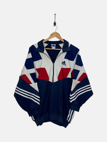 90's Adidas Embroidered Vintage Quarterzip Track Jacket Size 12-14