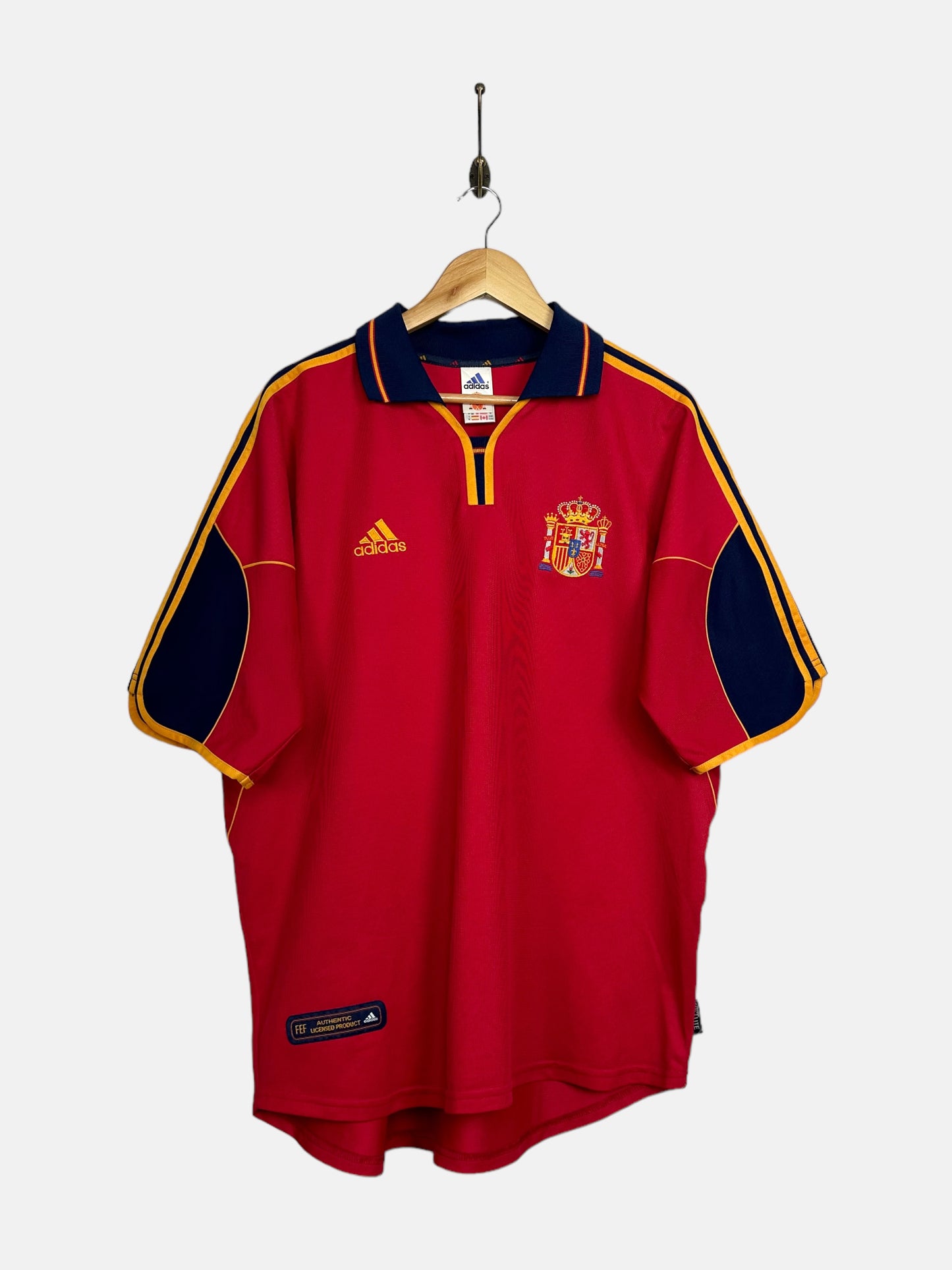 2000 Adidas Spain Home Kit Vintage Football Jersey Size XL