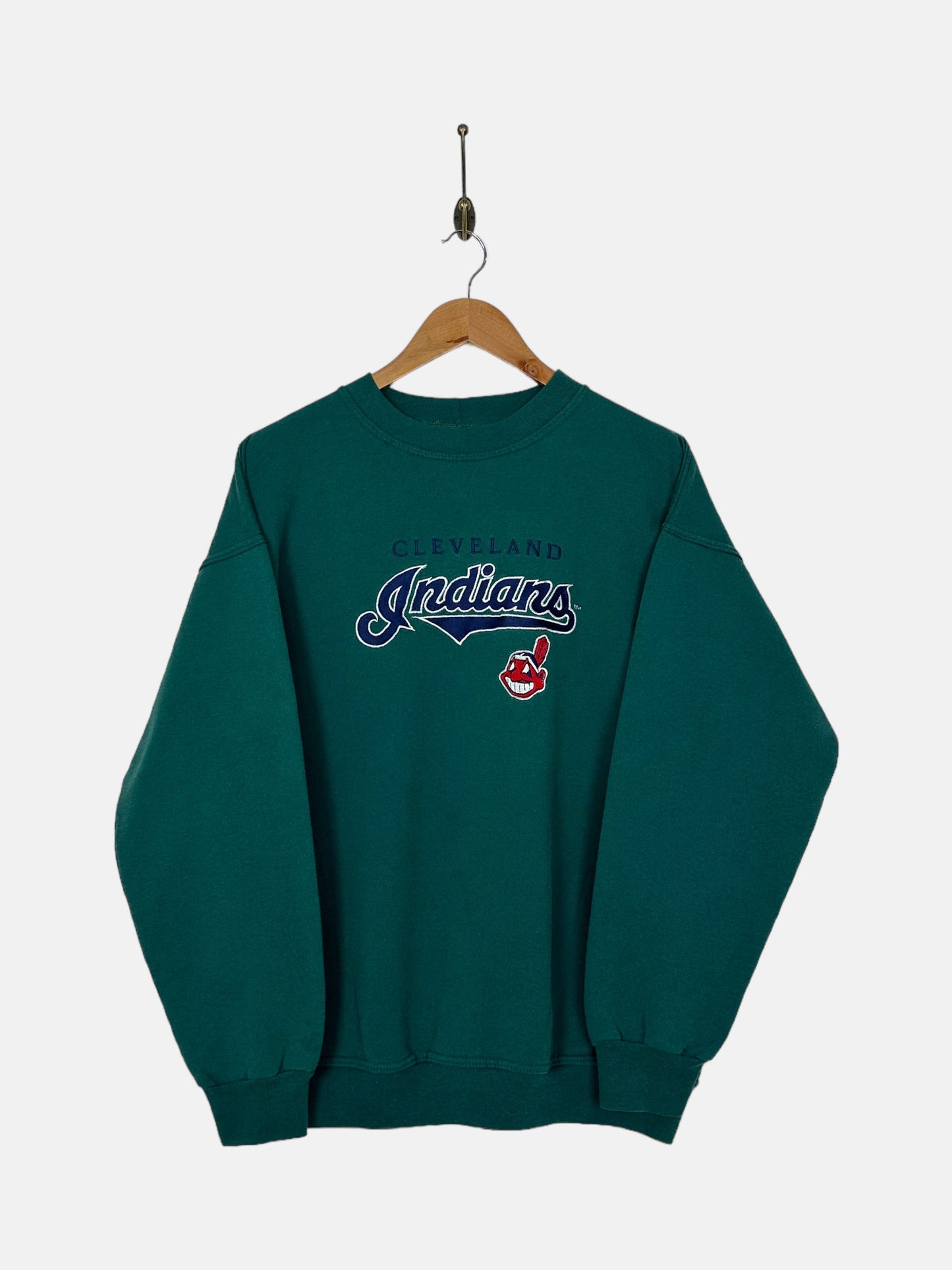 90's Cleveland Indians MLB Embroidered Vintage Sweatshirt Size M