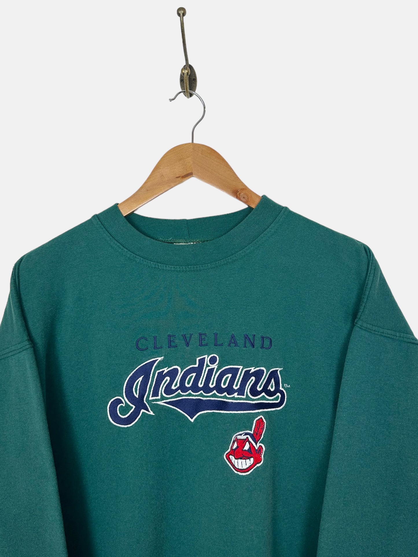 90's Cleveland Indians MLB Embroidered Vintage Sweatshirt Size M