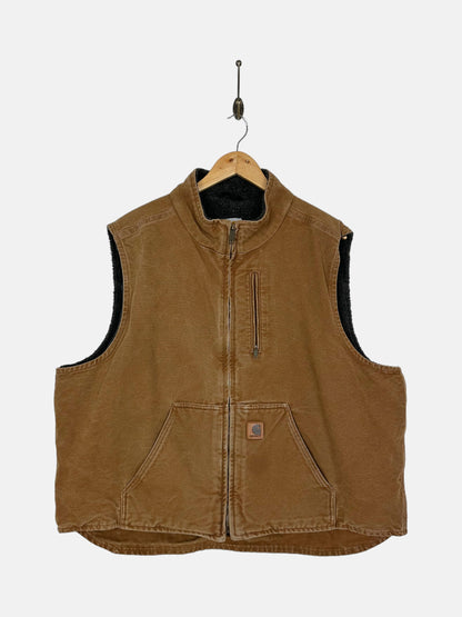 90's Carhartt Heavy Duty Sherpa Lined Vintage Vest Size 2XL