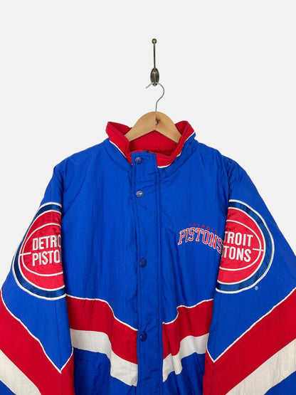 90's Starter Detroit Pistons NBA Embroidered Vintage Puffer Jacket Size XL-2XL