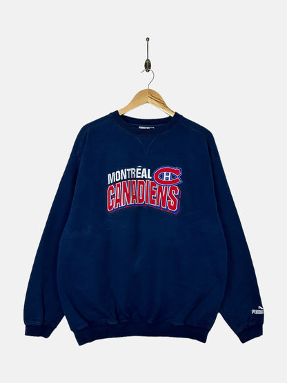 90's Puma Montreal Canadians NHL Embroidered Vintage Sweatshirt Size L