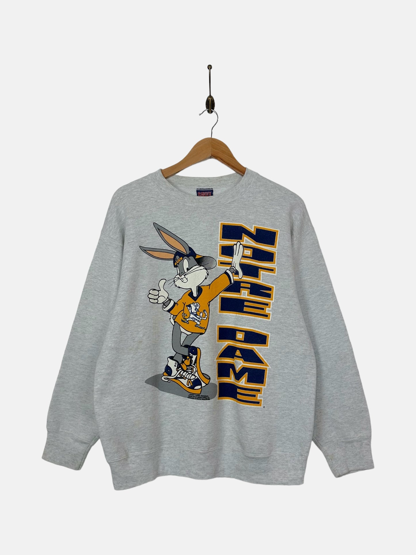 90's Bugs Bunny x Notre Dame USA Made Vintage Sweatshirt Size S-M