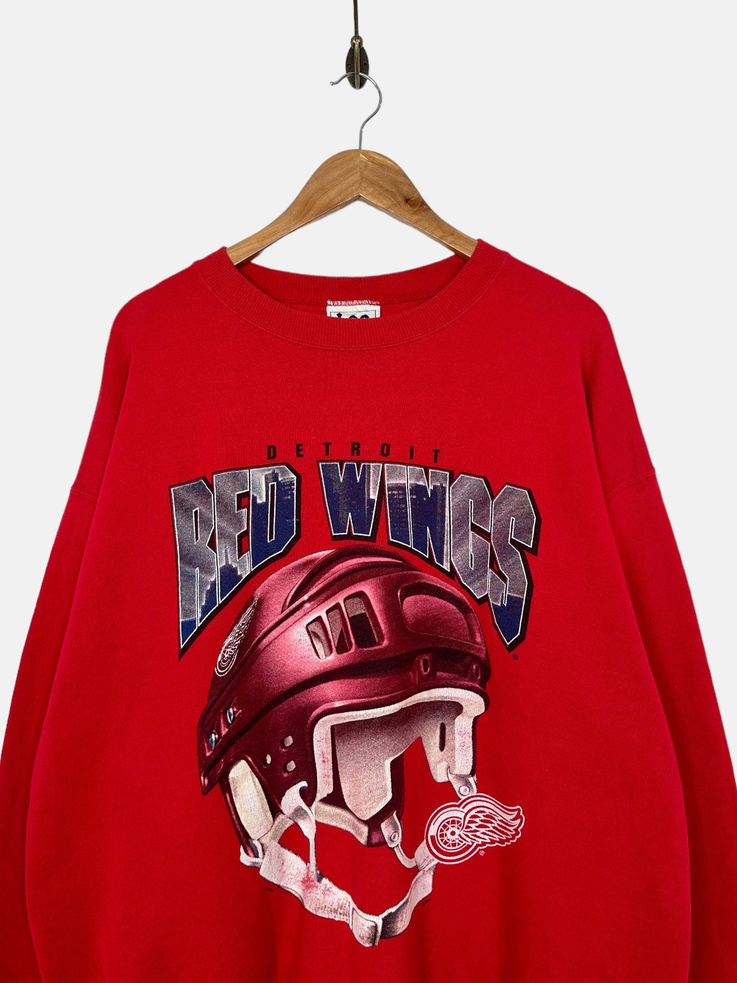 90's Detroit Red Wings NHL USA Made Vintage Sweatshirt Size XL