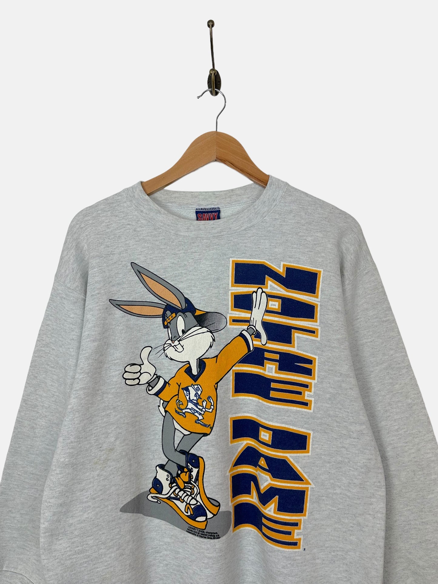 90's Bugs Bunny x Notre Dame USA Made Vintage Sweatshirt Size S-M