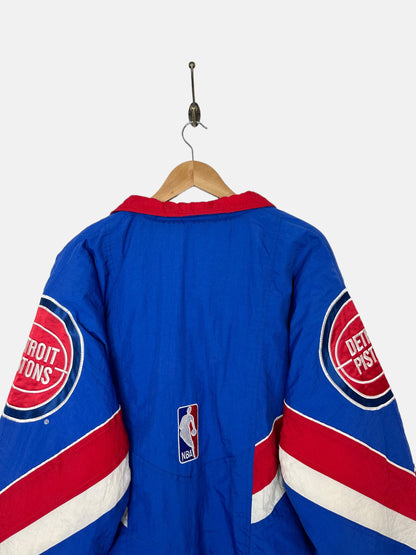 90's Starter Detroit Pistons NBA Embroidered Vintage Puffer Jacket Size XL-2XL