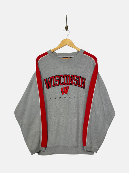 90's Wisconsin Badgers Embroidered Vintage Sweatshirt Size L