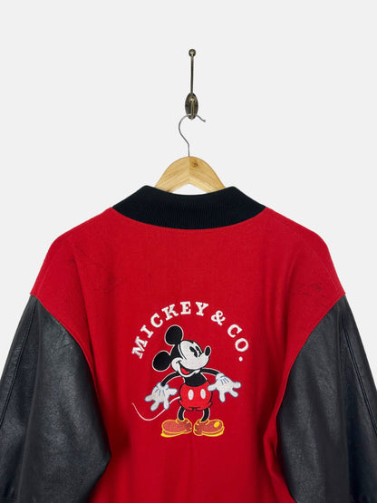 90's Disney Mickey Mouse Embroidered Vintage Varsity Jacket Size M