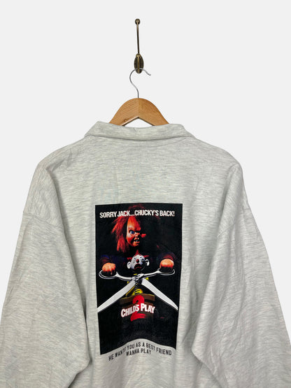 90's Chucky Childs Play 2 Vintage Quarterzip Sweatshirt Size L