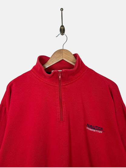 90's Nautica Competition Embroidered Vintage Quarterzip Sweatshirt Size M