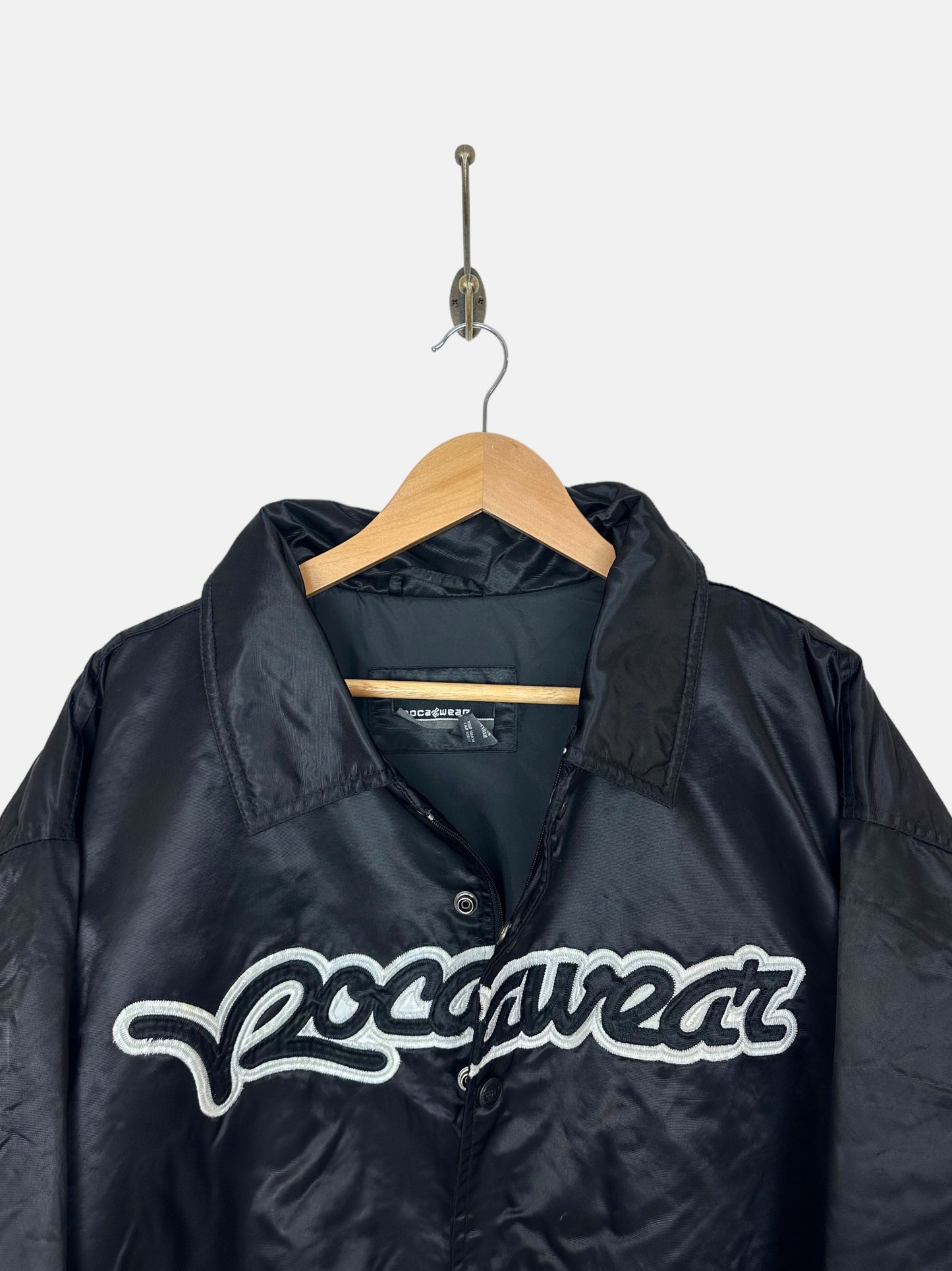 90's Rocawear Embroidered Vintage Satin Bomber Jacket Size 3XL