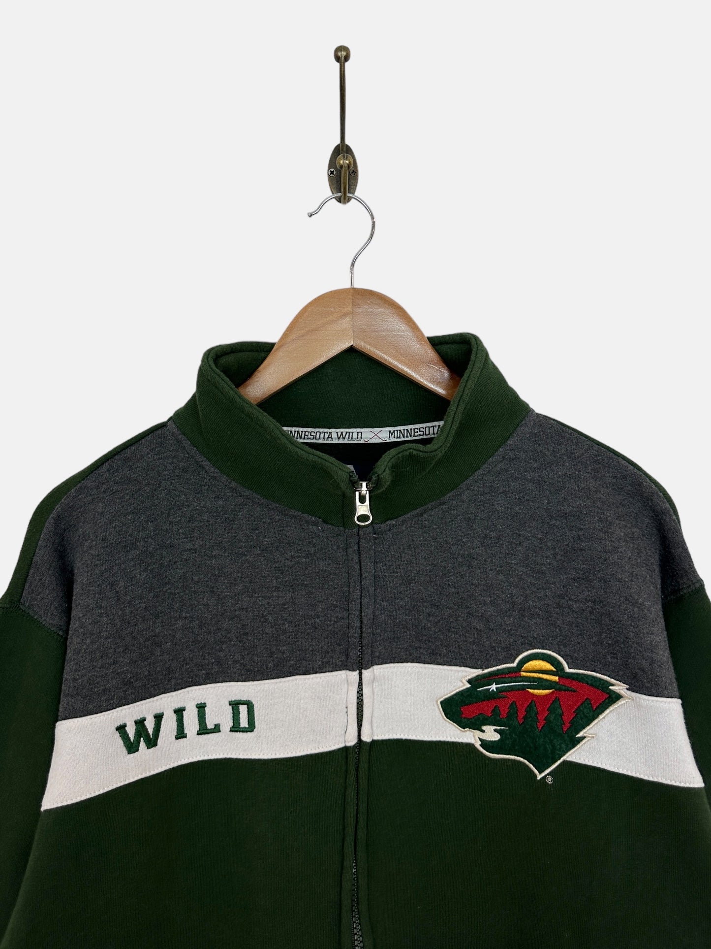 90's Minnesota Wild Embroidered Vintage Quarterzip Sweatshirt Size M