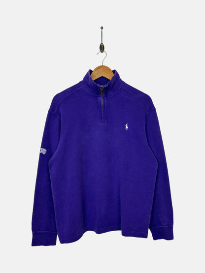 90's Ralph Lauren TCU Embroidered Vintage Quarterzip Sweatshirt Size S