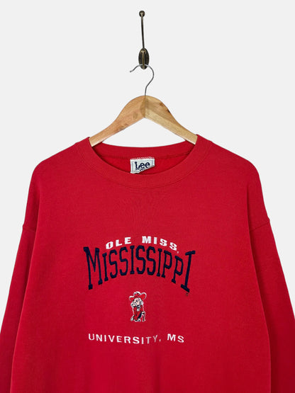 90's Mississippi University USA Made Embroidered Vintage Sweatshirt Size S-M