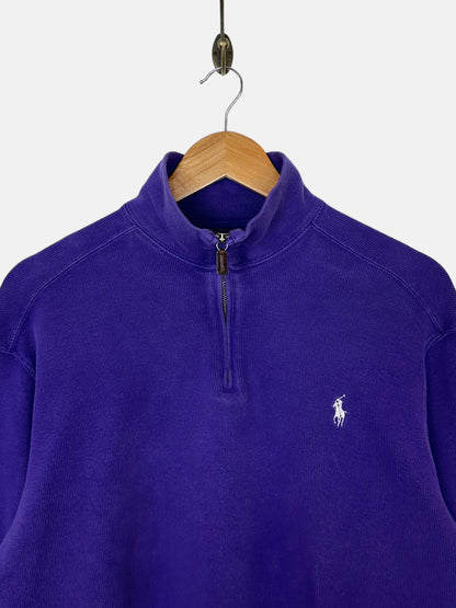 90's Ralph Lauren TCU Embroidered Vintage Quarterzip Sweatshirt Size S