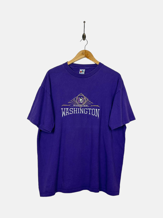 90's Washington Huskies USA Made Embroidered Vintage T-Shirt Size XL