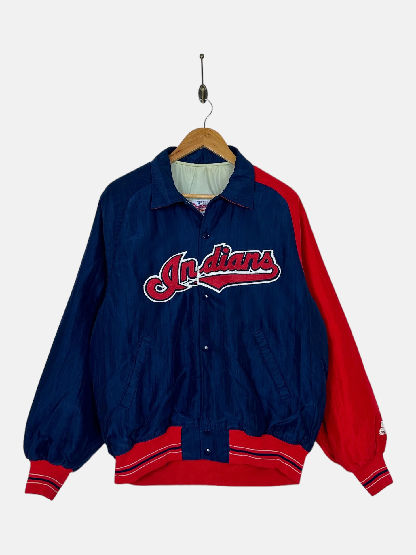 90's Starter Cleveland Indians MLB USA Made Embroidered Vintage Jacket Size M