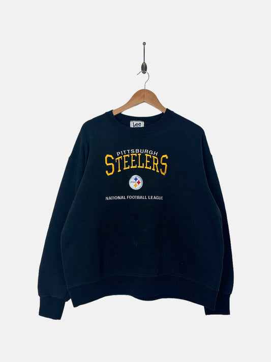 90's Pittsburgh Steelers NFL USA Made Embroidered Vintage Sweatshirt Size M