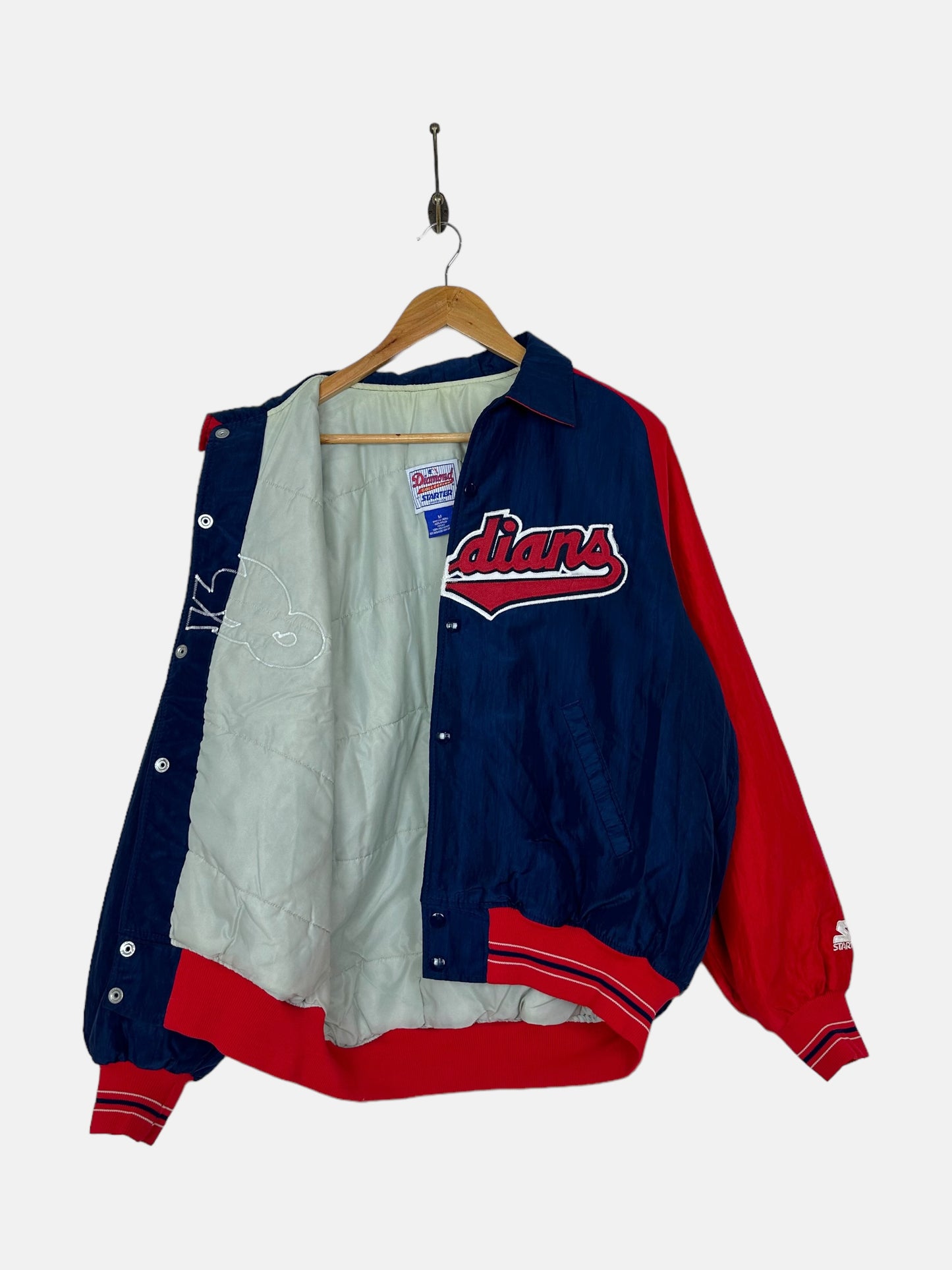 90's Starter Cleveland Indians MLB USA Made Embroidered Vintage Jacket Size M