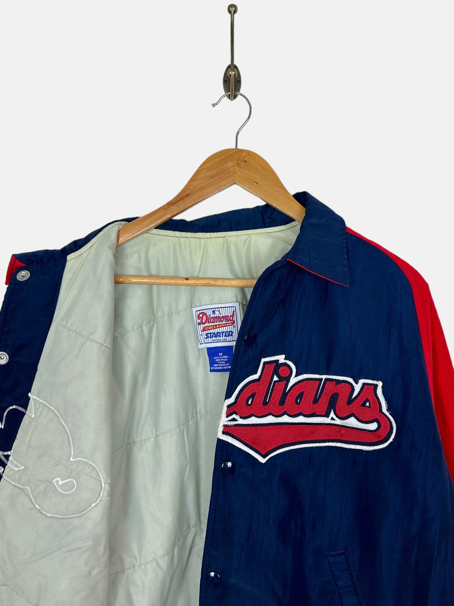 90's Starter Cleveland Indians MLB USA Made Embroidered Vintage Jacket Size M