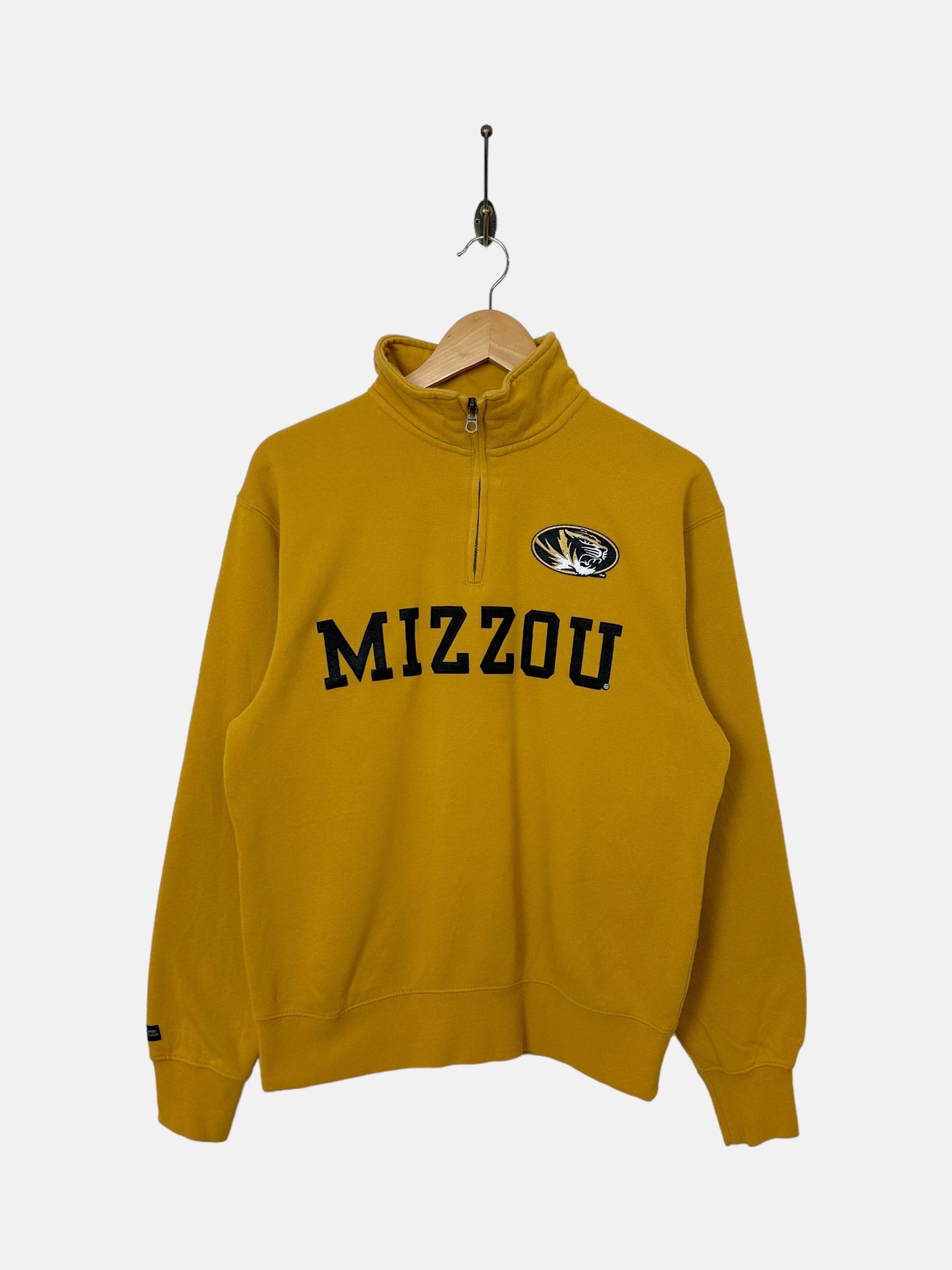 90's Mizzou Uni Embroidered Vintage Quarterzip Sweatshirt Size 8-10