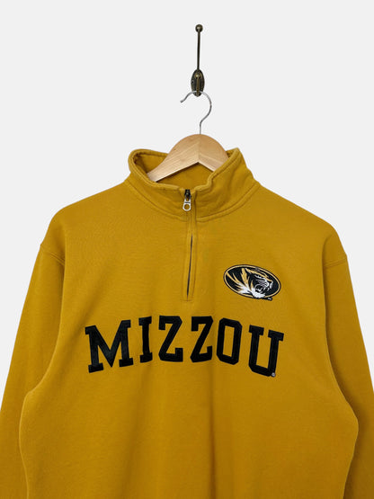 90's Mizzou Uni Embroidered Vintage Quarterzip Sweatshirt Size 8-10