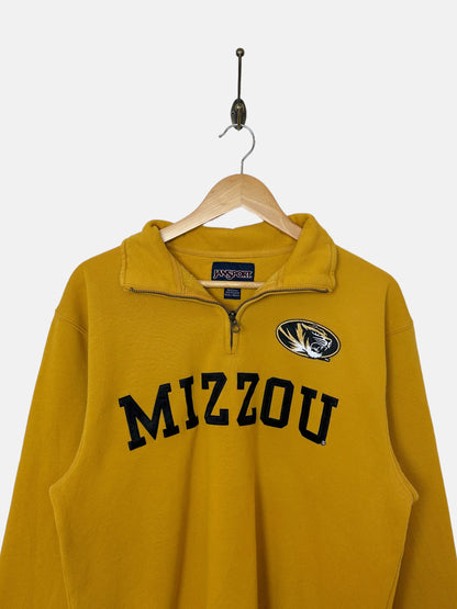 90's Mizzou Uni Embroidered Vintage Quarterzip Sweatshirt Size 8-10