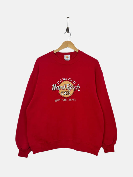 90's Hard Rock Cafe Newport Beach USA Made Embroidered Vintage Sweatshirt Size S