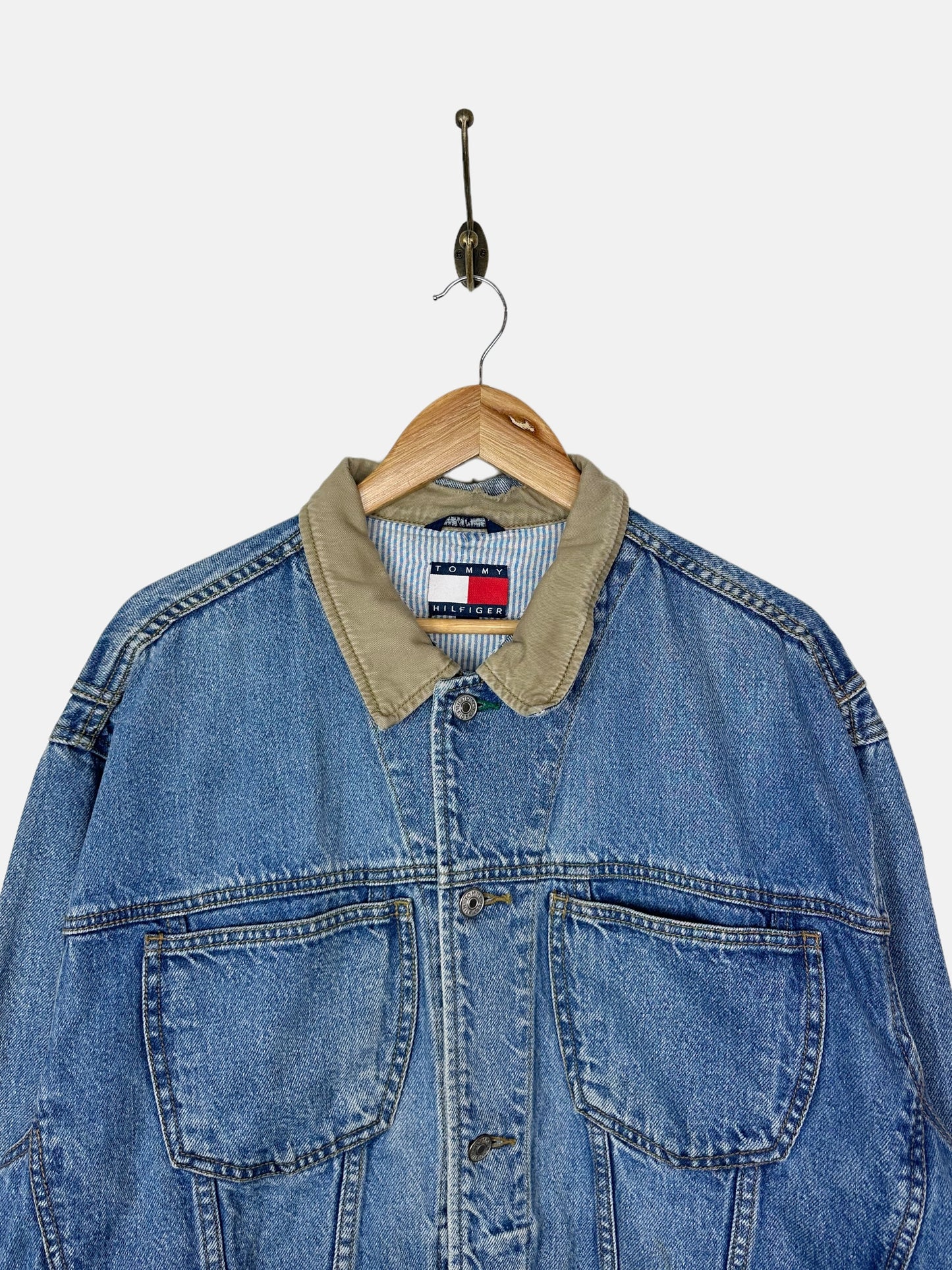 90's Tommy Hilfiger Embroidered Vintage Denim Jacket Size M