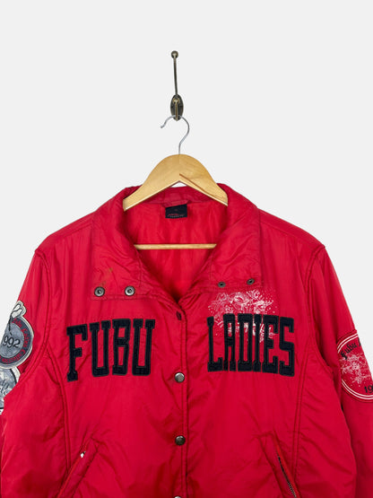 90's Fubu Ladies Embroidered Vintage Puffer Jacket Size 10-12