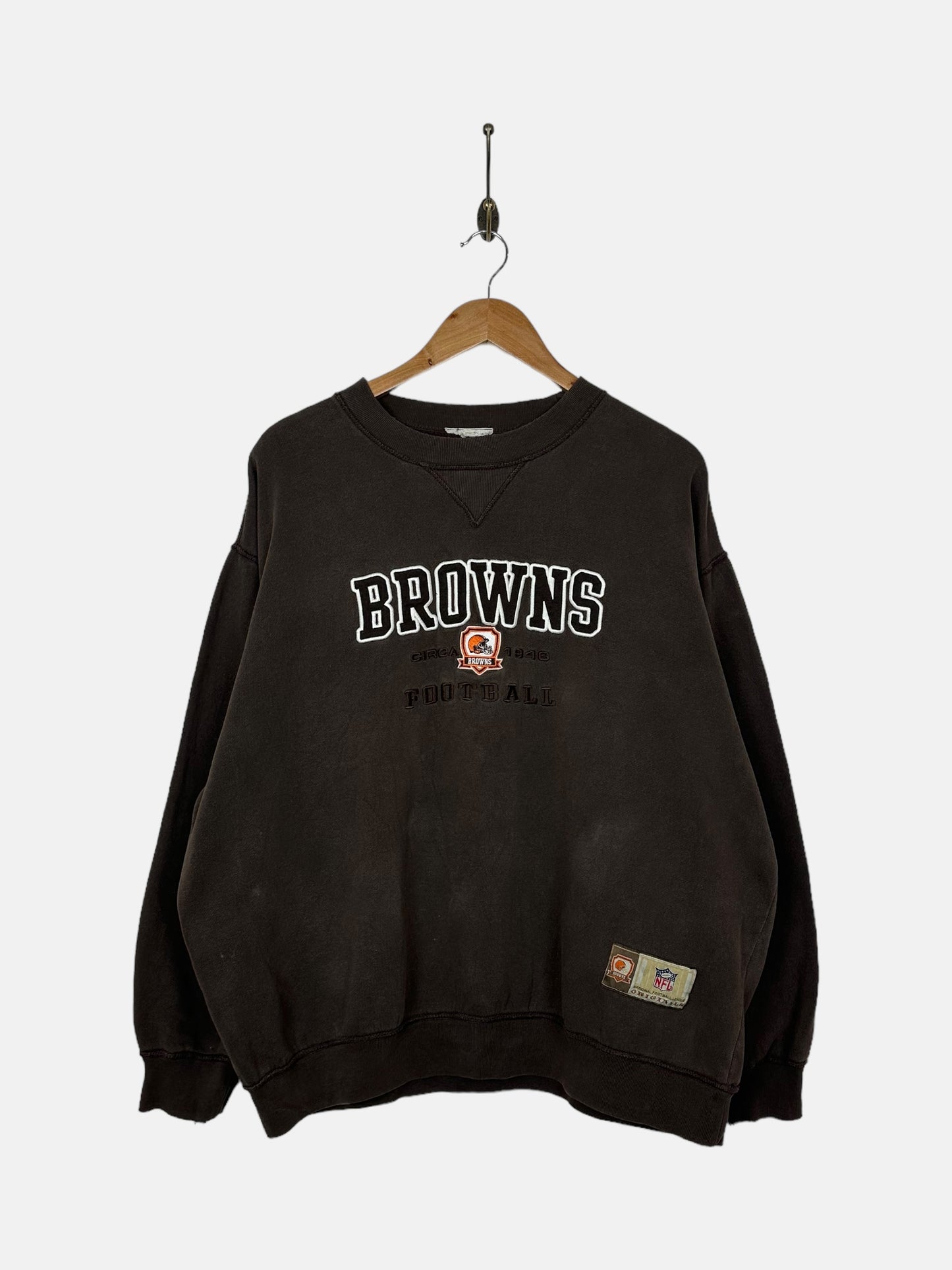 90's Cleveland Browns NFL Embroidered Vintage Sweatshirt Size M-L