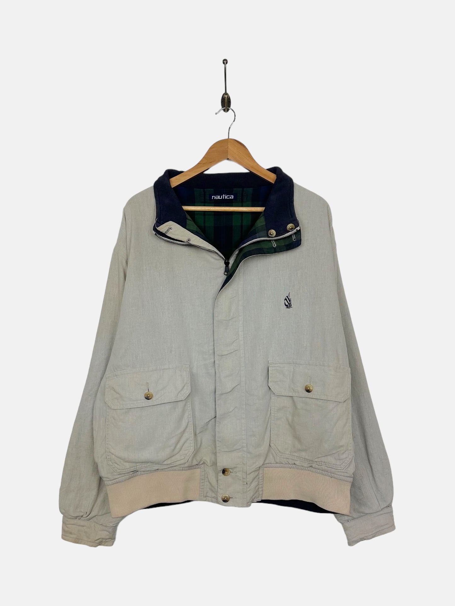 90's Reversible Nautica Embroidered Vintage Jacket Size L