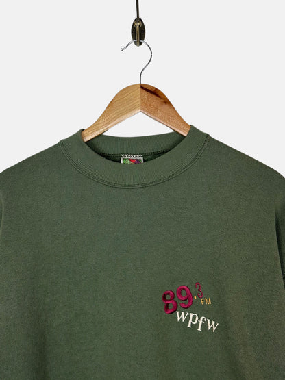 90's WPFW 89.3 Radio Station Embroidered Vintage Sweatshirt Size L