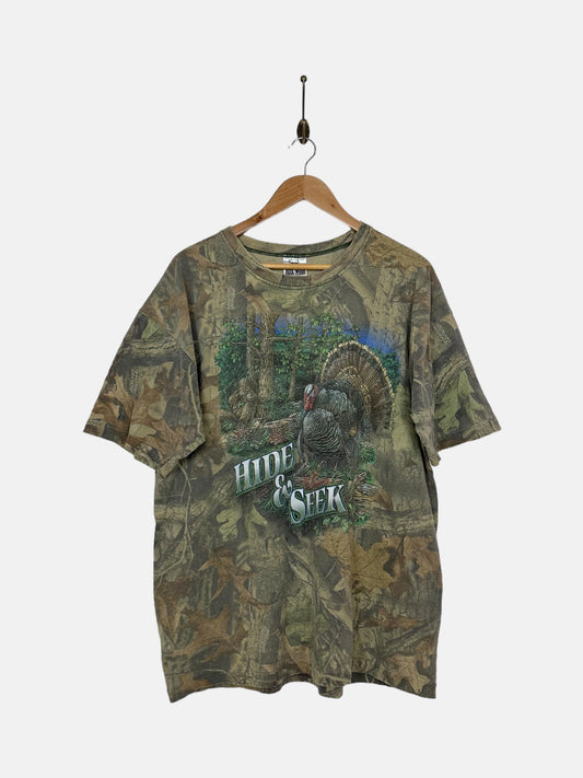 90's Realtree Hide & Seek USA Made Vintage T-Shirt Size M-L