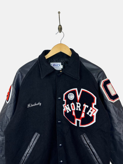 90's USA Made Embroidered Vintage Varsity Jacket Size S