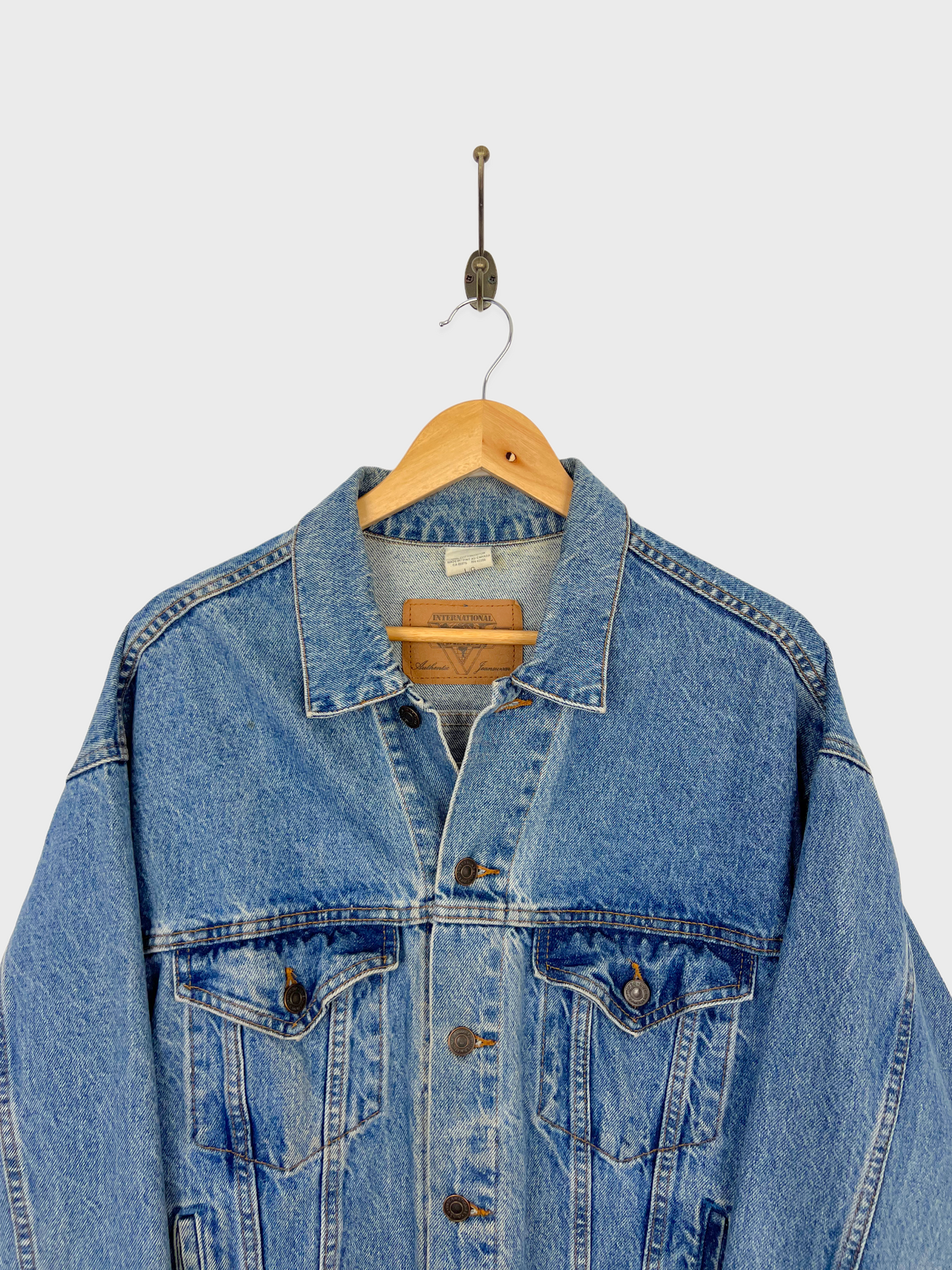 90's Wells Fargo & Co. Canada Made Embroidered Denim Jacket Size 12