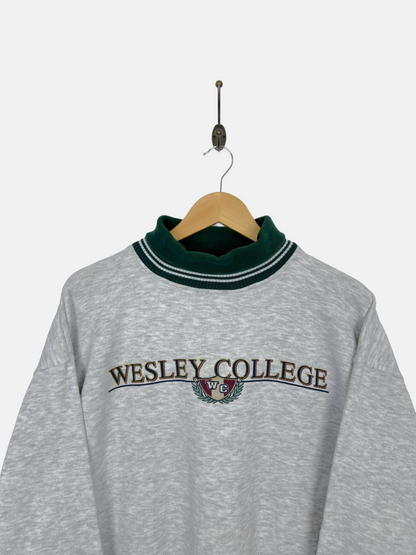 90's Wesley College Vintage Turtle-Neck Sweatshirt Size M